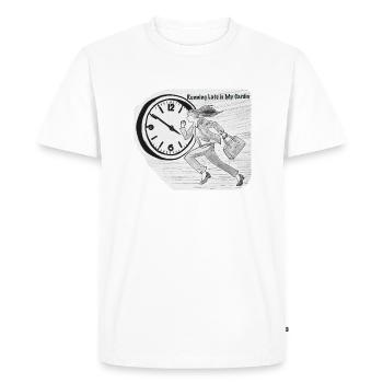 Running Late is My Cardio - Humorous T-Shirt - Men's Premium Organic T-Shirt - white - Front - Nico (187cm)