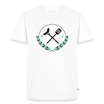 Grilling cutlery Grilling - Men's Premium Organic T-Shirt - white - Front - Nico (187cm)