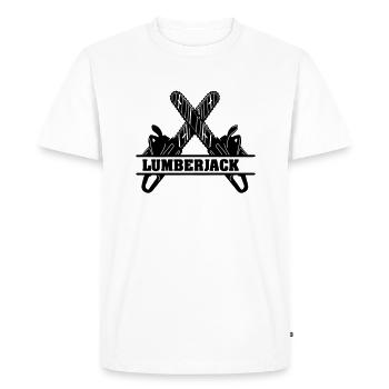 Tronçonneuses bûcherons - T-shirt Premium bio Homme - blanc - Devant - Nico (187cm)