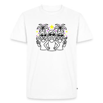 Filles Vacances Fête Palmiers - T-shirt Premium bio Homme - blanc - Devant - Nico (187cm)