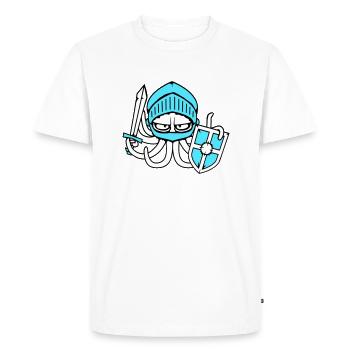Octopus Chevalier Guerrier Médiéval Guerrier Épée - T-shirt Premium bio Homme - blanc - Devant - Nico (187cm)