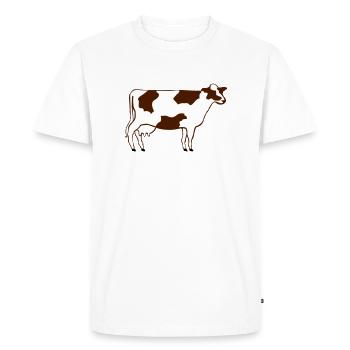 Vache laitière - T-shirt Premium bio Homme - blanc - Devant - Nico (187cm)