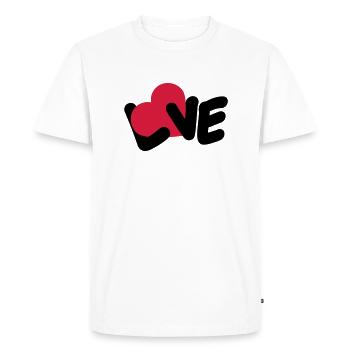 Love Text Valentine's Day Logo Heart Love Statement - Men's Premium Organic T-Shirt - white - Front - Nico (187cm)