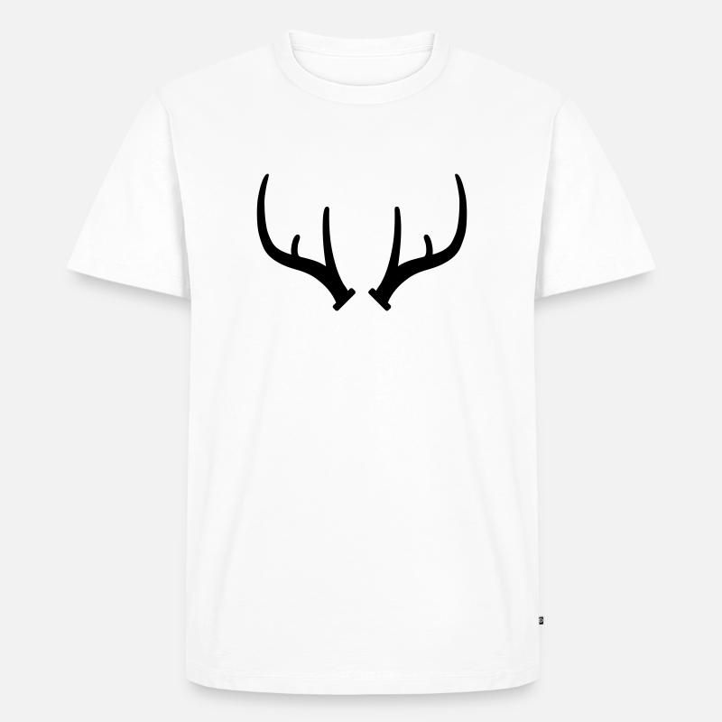 Geweih - - Männer Premium Bio T-Shirt - Weiß