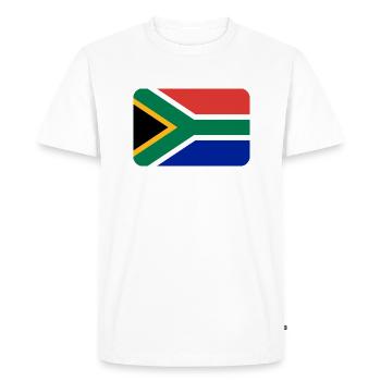 SOUTH AFRICA FLAG round corner 400 dpi - Men's Premium Organic T-Shirt - white - Front - Nico (187cm)