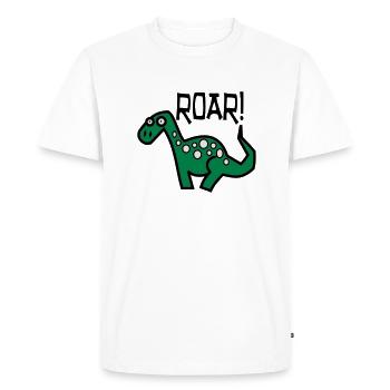 Dinosaur Roar - Men's Premium Organic T-Shirt - white - Front - Nico (187cm)