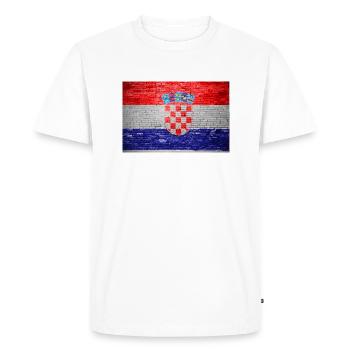 Croatia brick wall flag graffiti poster - Men's Premium Organic T-Shirt - white - Front - Nico (187cm)