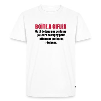 rugby boite - T-shirt Premium bio Homme - blanc - Devant - Nico (187cm)