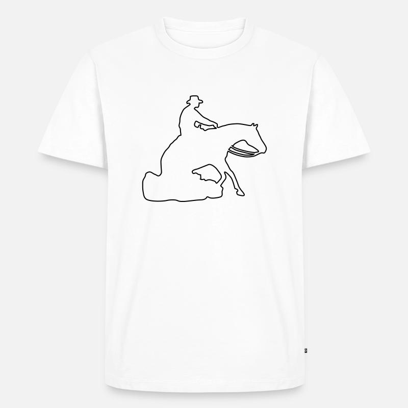 Sliding Stop Silhoutte Rand - Männer Premium Bio T-Shirt - Weiß
