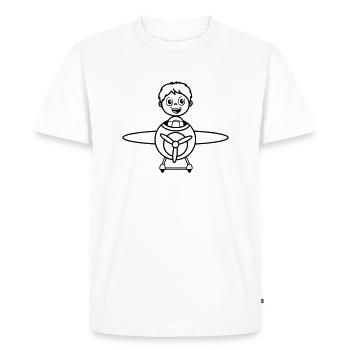Aircraft flying funny little boy toy - Men's Premium Organic T-Shirt - white - Front - Nico (187cm)