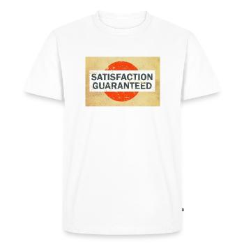 Satisfaction guaranteed rétro vintage poster - T-shirt Premium bio Homme - blanc - Devant - Nico (187cm)