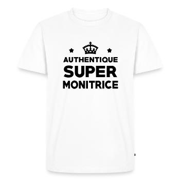 Moniteur / Monitrice / Mono / Formation / Ski - T-shirt Premium bio Homme - blanc - Devant - Nico (187cm)