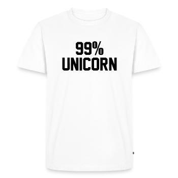 99% unicorn - Men's Premium Organic T-Shirt - white - Front - Nico (187cm)