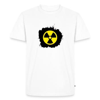 Radioactif jaune / jaune, symbole de la radioactivité - T-shirt Premium bio Homme - blanc - Devant - Nico (187cm)