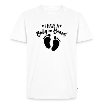 I have a baby on the board - T-shirt Premium bio Homme - blanc - Devant - Nico (187cm)
