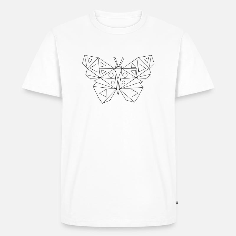 Low Poly Art - Schmetterling - Männer Premium Bio T-Shirt - Weiß