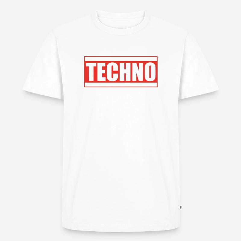Techno Geschenk Rave Spruch - Männer Premium Bio T-Shirt - Weiß