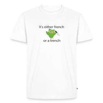 Français de motivation Duolingo - T-shirt Premium bio Homme - blanc - Devant - Nico (187cm)