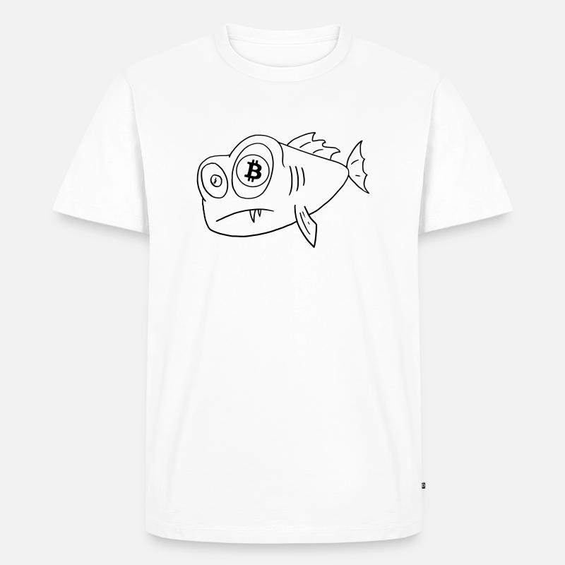 bitcoin poisson à l’œil bitcoin - T-shirt Premium bio Homme - blanc