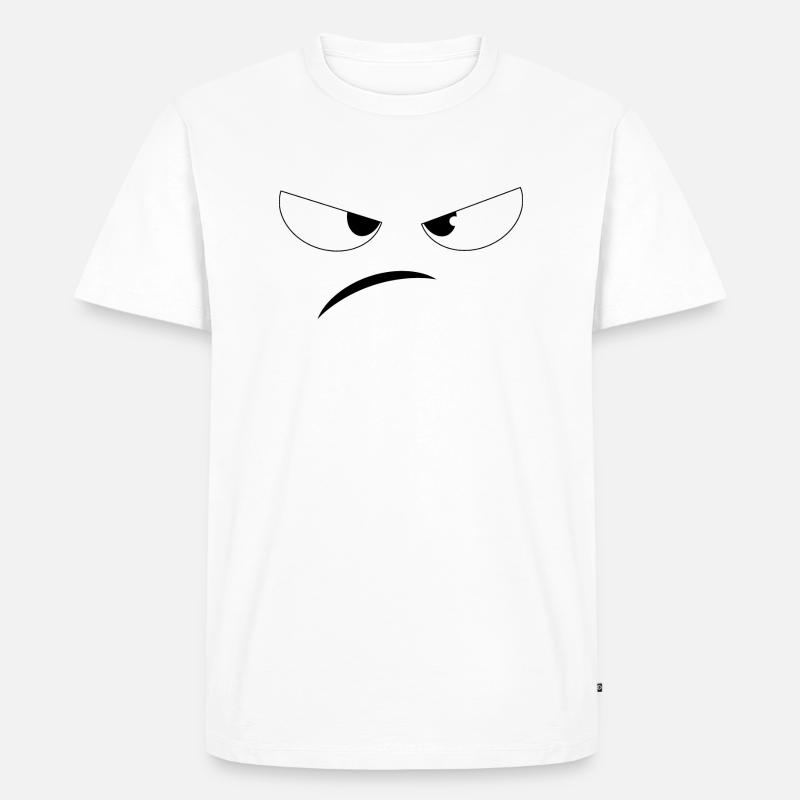 Grumpy Face für hellen Stoff - Männer Premium Bio T-Shirt - Weiß