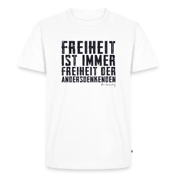 Freedom is always the freedom of dissenters - Men's Premium Organic T-Shirt - white - Front - Nico (187cm)