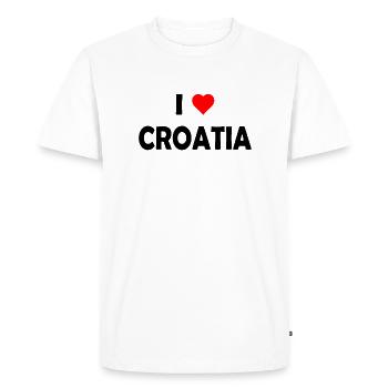 J’aime la Croatie - Kroatien - Zagreb - T-shirt Premium bio Homme - blanc - Devant - Nico (187cm)