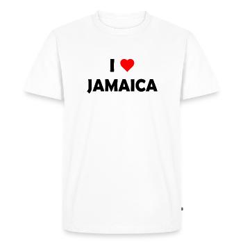 J’adore la Jamaïque - Caraïbes - T-shirt Premium bio Homme - blanc - Devant - Nico (187cm)