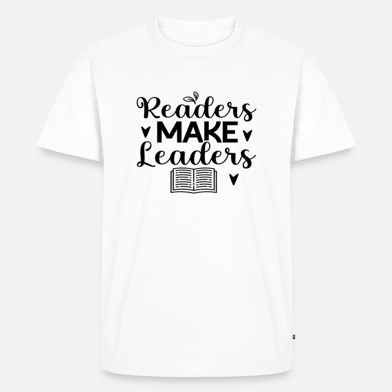 Readers Make Leaders - Männer Premium Bio T-Shirt - Weiß
