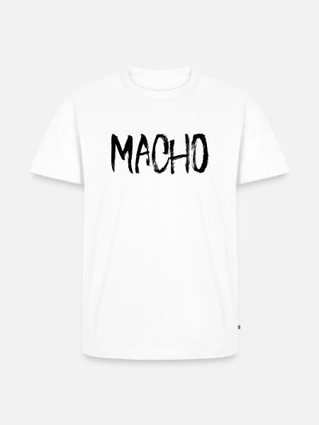 Macho - Männer Premium Bio T-Shirt - Weiß