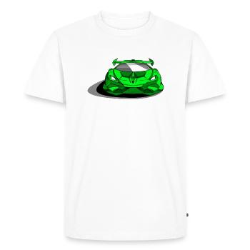 Lambo voiture de sport verte - T-shirt Premium bio Homme - blanc - Devant - Nico (187cm)