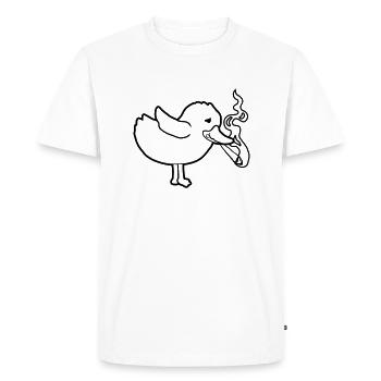 Weed Joint Smoking Chick - Men's Premium Organic T-Shirt - white - Front - Nico (187cm)