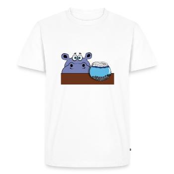 hippo hippo fish aquarium glass goldfish animal - Men's Premium Organic T-Shirt - white - Front - Nico (187cm)
