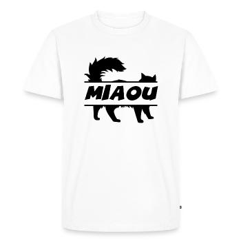 MIAOU - T-shirt Premium bio Homme - blanc - Devant - Nico (187cm)