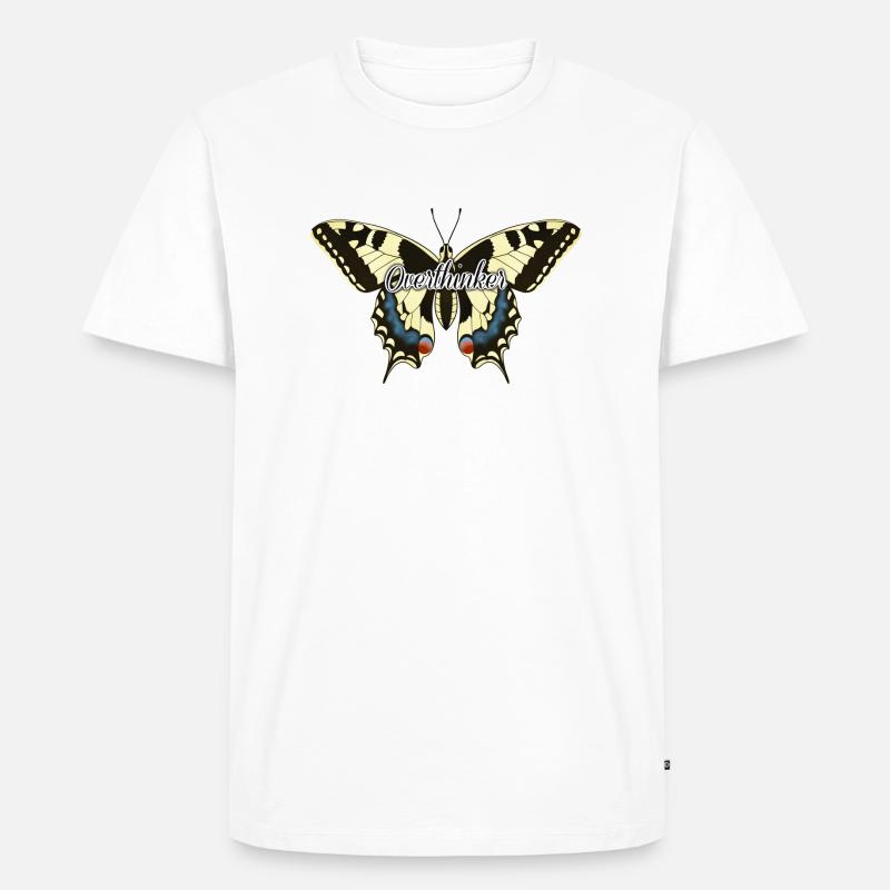 Overthinker Schmetterling - Männer Premium Bio T-Shirt - Weiß