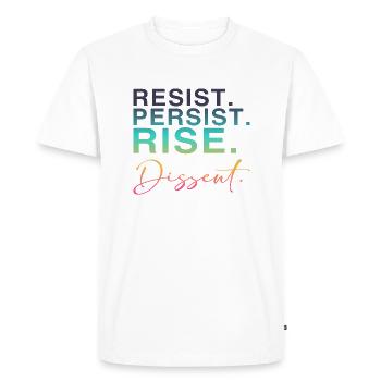 Résister. Persister. Se lever. Dissidence. - T-shirt Premium bio Homme - blanc - Devant - Nico (187cm)