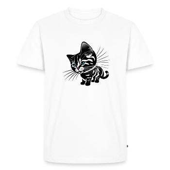 Chat - T-shirt Premium bio Homme - blanc - Devant - Nico (187cm)