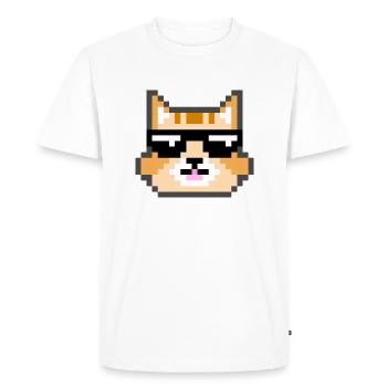 Cat with sunglasses - Men's Premium Organic T-Shirt - white - Front - Nico (187cm)