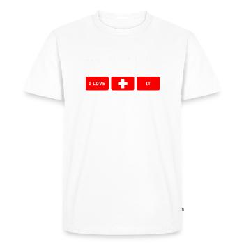 #SWISS - Männer Premium Bio T-Shirt - Weiß - Vorne - Nico (187cm)