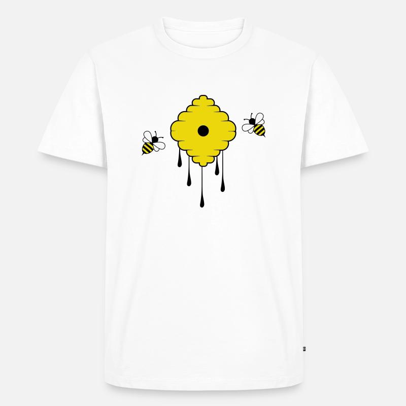 honey bees - Männer Premium Bio T-Shirt - Weiß