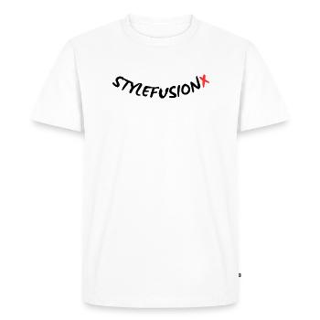 StyleFusionX Brand - Men's Premium Organic T-Shirt - white - Front - Nico (187cm)