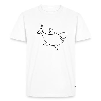 Bande dessinée de requin - T-shirt Premium bio Homme - blanc - Devant - Nico (187cm)