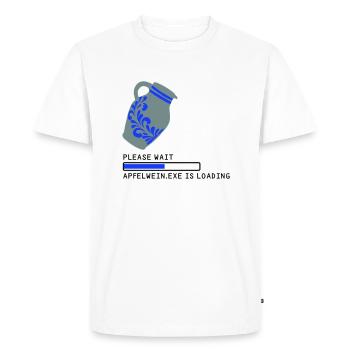 PLEASE WAIT Cider is Loading... - Men's Premium Organic T-Shirt - white - Front - Nico (187cm)