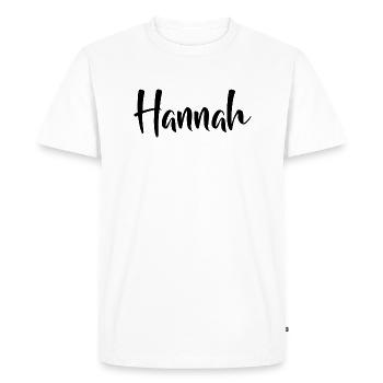 Nom - Hannah - T-shirt Premium bio Homme - blanc - Devant - Nico (187cm)
