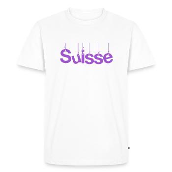 SUISSE. PAYS. GENEVE. SUISSE. HUMOUR - T-shirt Premium bio Homme - blanc - Devant - Nico (187cm)