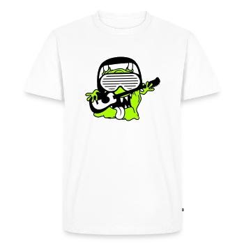 Cool Party Monster Alien joue de la musique de guitare - T-shirt Premium bio Homme - blanc - Devant - Nico (187cm)