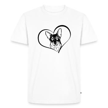 Berger allemand dans le cœur - T-shirt Premium bio Homme - blanc - Devant - Nico (187cm)