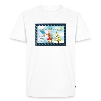 Autocollant Noël Orignal, Paresseux - T-shirt Premium bio Homme - blanc - Devant - Nico (187cm)