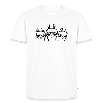 3 Llamas Lunettes de soleil Team Crew Three Friends Crew - T-shirt Premium bio Homme - blanc - Devant - Nico (187cm)