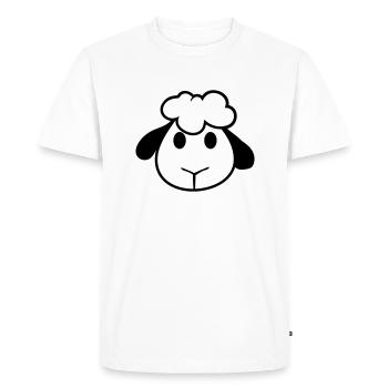 Sheep Face Head Cute Cute Lamb Cool Comic - Men's Premium Organic T-Shirt - white - Front - Nico (187cm)