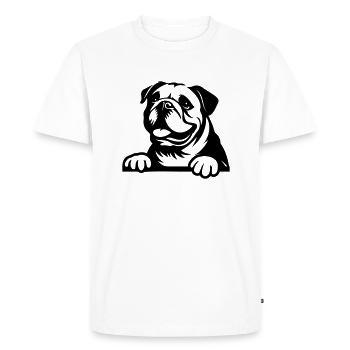 Bouledogue - T-shirt Premium bio Homme - blanc - Devant - Nico (187cm)